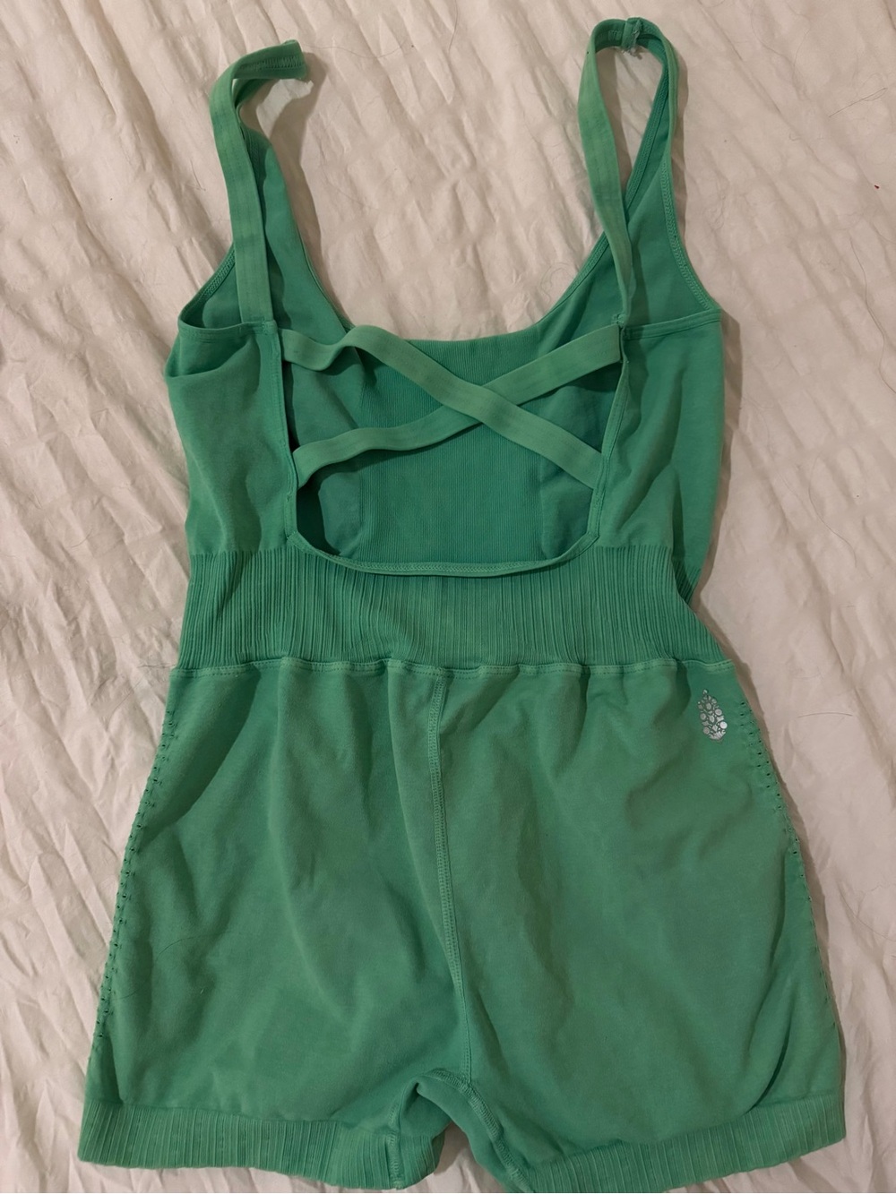 FP Movement by Free People Green Strappy Romper